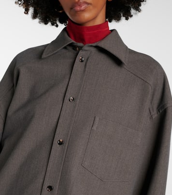 Camisa oversized de mezcla de lana | Bottega Veneta