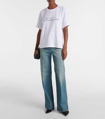 Bedrucktes T-Shirt aus Baumwoll-Jersey | Victoria Beckham