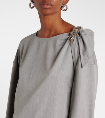 Verziertes Top aus Wolle | Jacques Wei