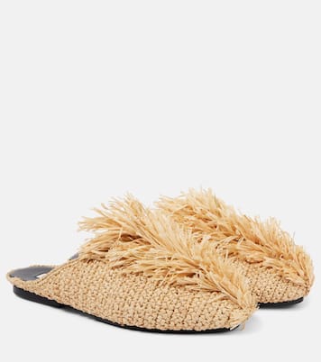 流苏酒椰叶纤维穆勒鞋 | Jil Sander