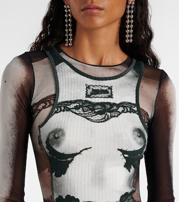 Maxikleid Marinière aus Mesh | Jean Paul Gaultier