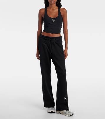 High-rise French terry sweatpants | Adidas by Stella McCartney