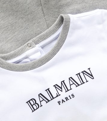 Baby cotton jumpsuit | Balmain Kids