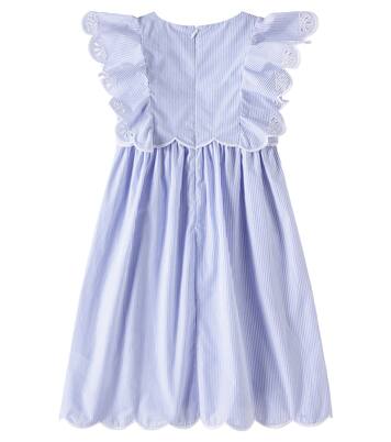 Robe rayée et brodée en coton | Chloé Kids
