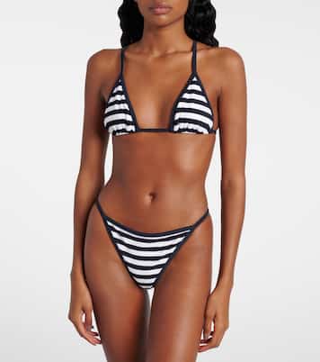 Top de bikini Via de rizo a rayas | Jade Swim