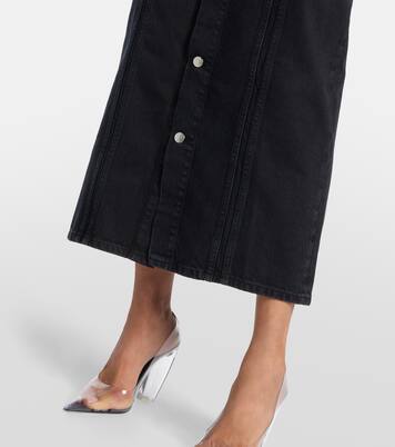 Maxikleid aus Denim mit Spitze | Stella McCartney