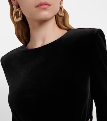 Maxikleid aus Samt mit Kristallen | Self-Portrait