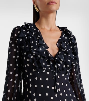 Lasca polka-dot silk top | Rixo