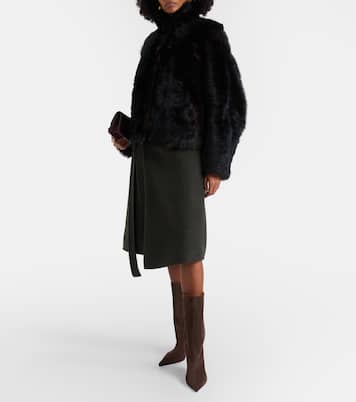 Bottes Fiona en daim | Amina Muaddi