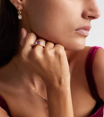 18kt gold ring with sapphire and diamonds | Anita Ko