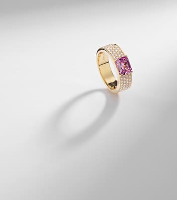 18kt gold ring with sapphire and diamonds | Anita Ko