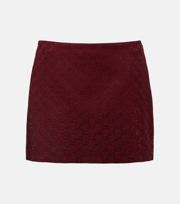 GG Canvas crystal-embellished miniskirt | Gucci