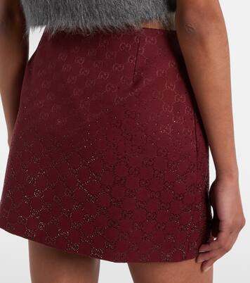 GG Canvas crystal-embellished miniskirt | Gucci