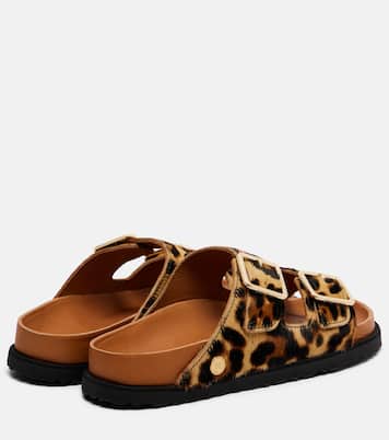 Arizona leopard-print calf hair slides | Birkenstock 1774