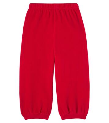 Embroidered cotton-blend velvet sweatpants | Gucci Kids