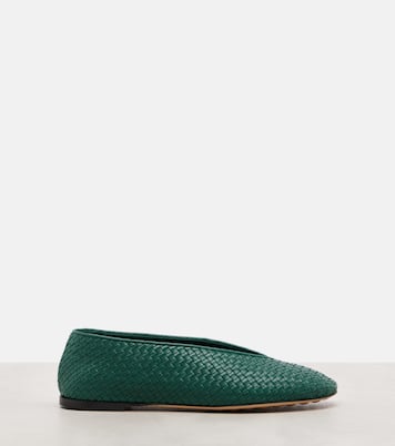 Rosa Intrecciato leather ballet flats | Bottega Veneta