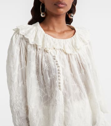Zelly embroidered cotton and silk blouse | Isabel Marant