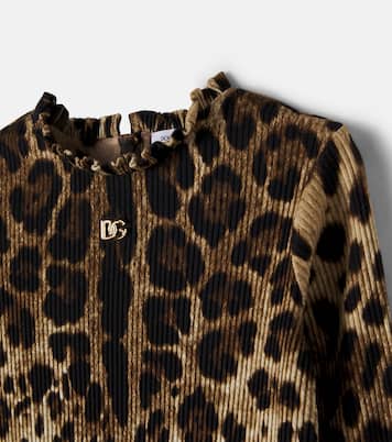 Top in maglia a coste con stampa  | Dolce&Gabbana Kids