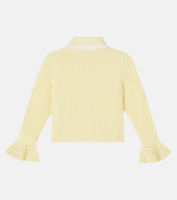 Crystal-embellished pointelle cardigan | Self-Portrait Kids