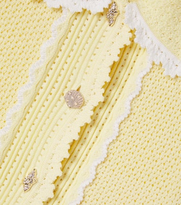 Crystal-embellished pointelle cardigan | Self-Portrait Kids