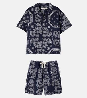 Aster paisley cotton bowling shirt and shorts set | The New Society