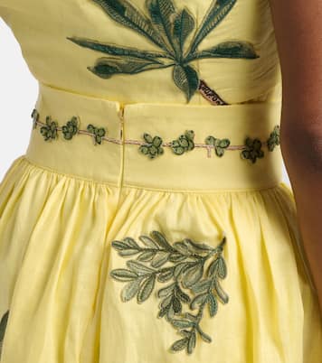 Nori floral-appliqué linen miniskirt | Agua by Agua Bendita