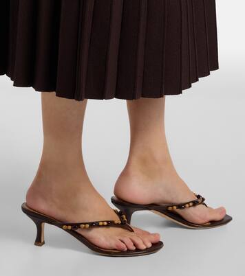 Freja beaded leather thong sandals | Staud