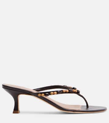 Freja beaded leather thong sandals | Staud