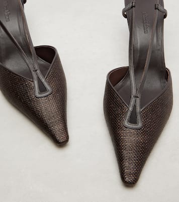 Slingback-Pumps mit Leder | Max Mara