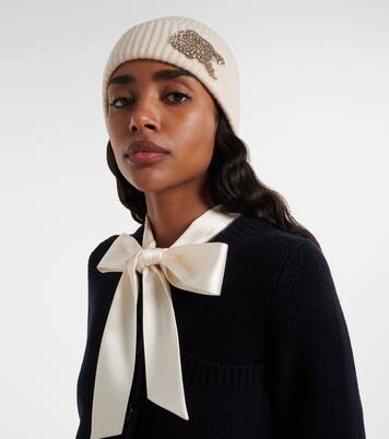 Embellished cashmere beanie | Erdem