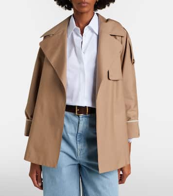 Clara 코튼 블렌드 개버딘 트렌치 코트 | Max Mara