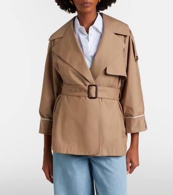 Clara 코튼 블렌드 개버딘 트렌치 코트 | Max Mara