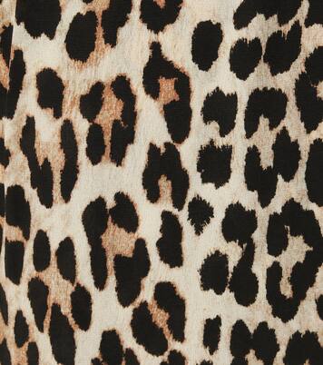 Robe portefeuille imprimée en soie mélangée | Ganni