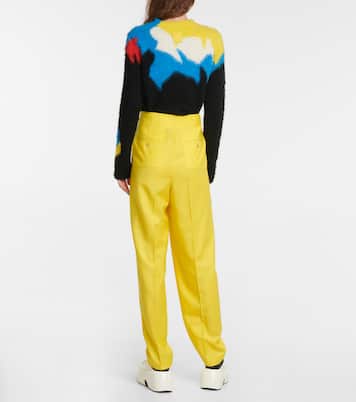 High-Rise-Hose aus Wolltwill | Loewe