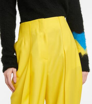 High-Rise-Hose aus Wolltwill | Loewe