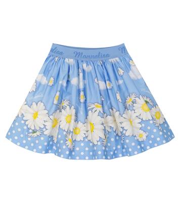Daisy polka-dot cotton skirt | Monnalisa