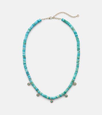 Halskette Daisy aus Türkis mit 14kt Gelbgold (585/1000) und Diamanten | Sydney Evan