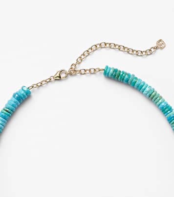 Halskette Daisy aus Türkis mit 14kt Gelbgold (585/1000) und Diamanten | Sydney Evan