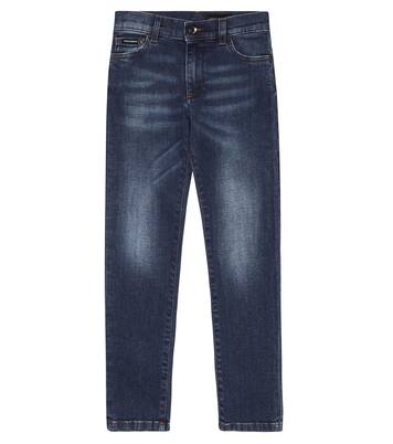 جينز بقصّة مستقيمة وخصر عالي | Dolce&Gabbana Kids