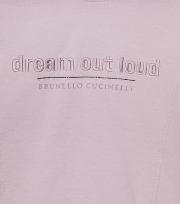 Embroidered cotton hoodie | Brunello Cucinelli Kids