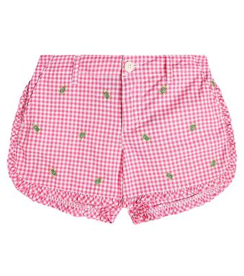 Gingham embroidered cotton shorts | Polo Ralph Lauren Kids