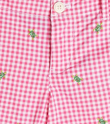 Gingham embroidered cotton shorts | Polo Ralph Lauren Kids