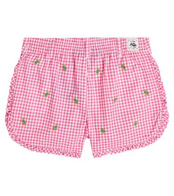 Gingham embroidered cotton shorts | Polo Ralph Lauren Kids