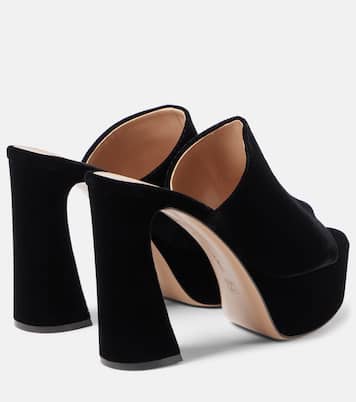 Plateau-Pantoletten Holly aus Samt | Gianvito Rossi