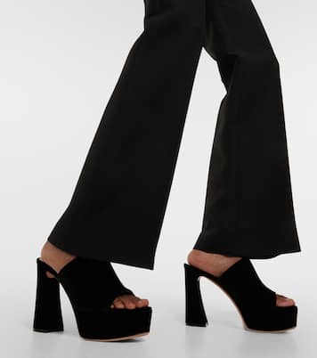 Plateau-Pantoletten Holly aus Samt | Gianvito Rossi