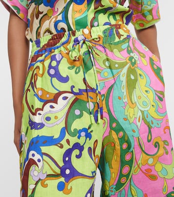 Pantalon ample Yvette à taille haute en lin | Alémais