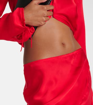 Deconstructed cutout silk midi skirt | Acne Studios