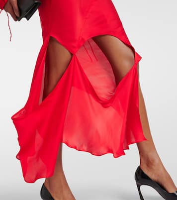 Deconstructed cutout silk midi skirt | Acne Studios