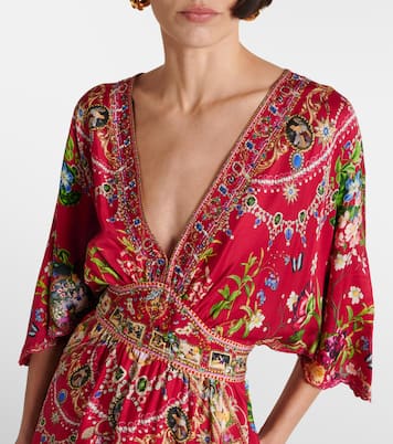 Robe longue imprimée en soie | Camilla