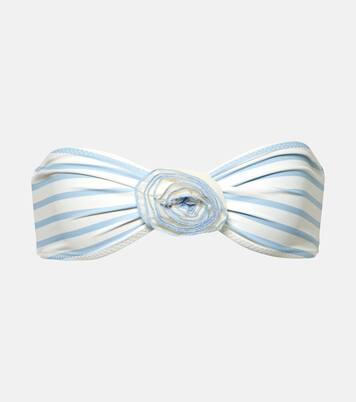 Rose floral-appliqué bandeau bikini top | Same